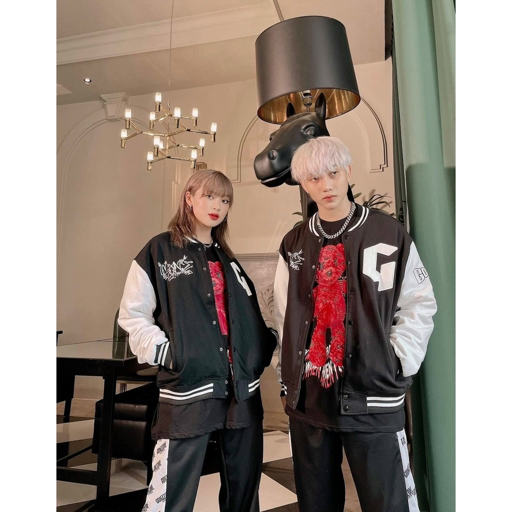 Áo Khoác Bomber Jackets in GONZ Kiểu Dáng Unisex Nam Nữ Form Rộng Ulzzang