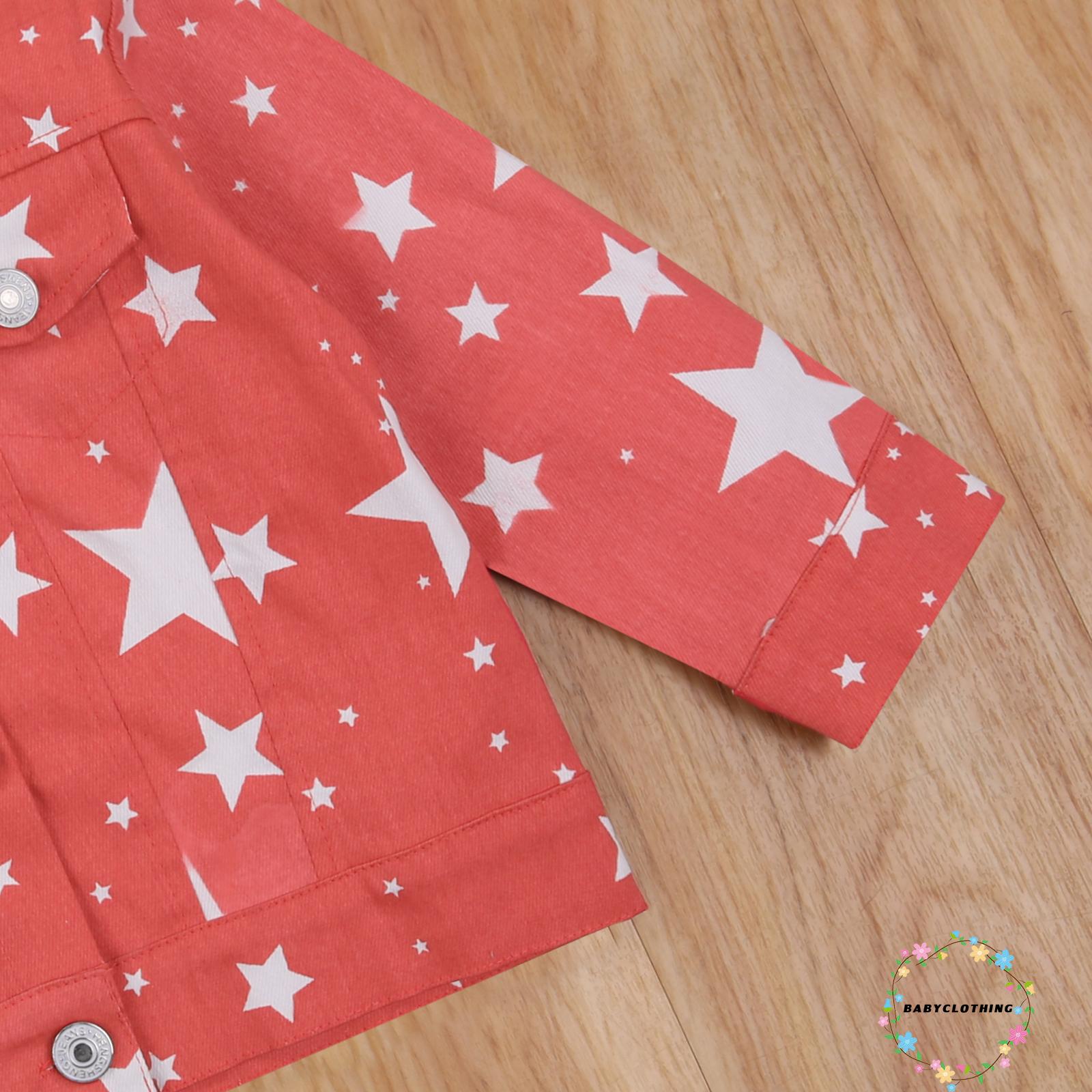 BBCQ-Children´s Jacket, Girl´s Lapel Long Sleeve Top Star Printed Pattern Autumn Coat for Boys