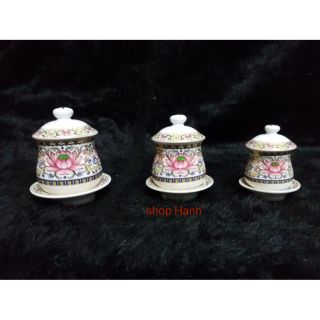 Bộ 1 chung nước có dĩa đựng riêng sen hồng