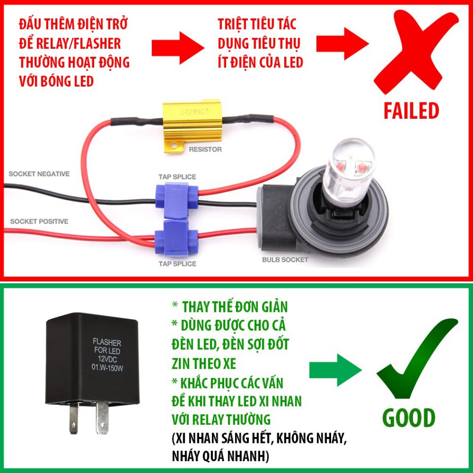 [G01] LED Flasher Relay - Chớp xi nhan điện tử cho xe máy S033