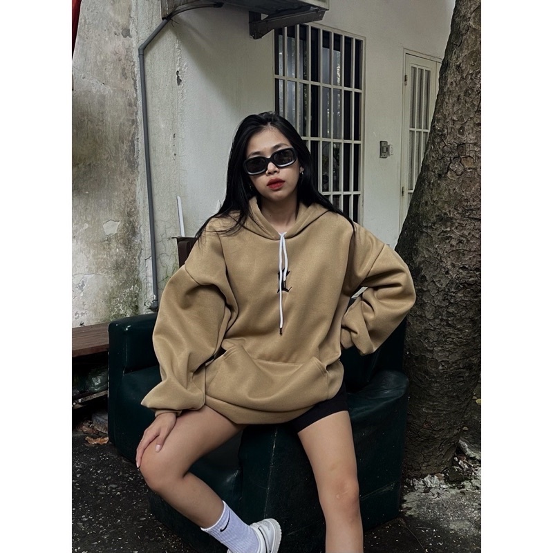 Áo Hoodie Nỉ Dạ Thêu Chữ L  Unisex [FREESHIP] Hoodies form rộng tay bồng chất dày kiểu dáng đường phố hàn quốc đẹp