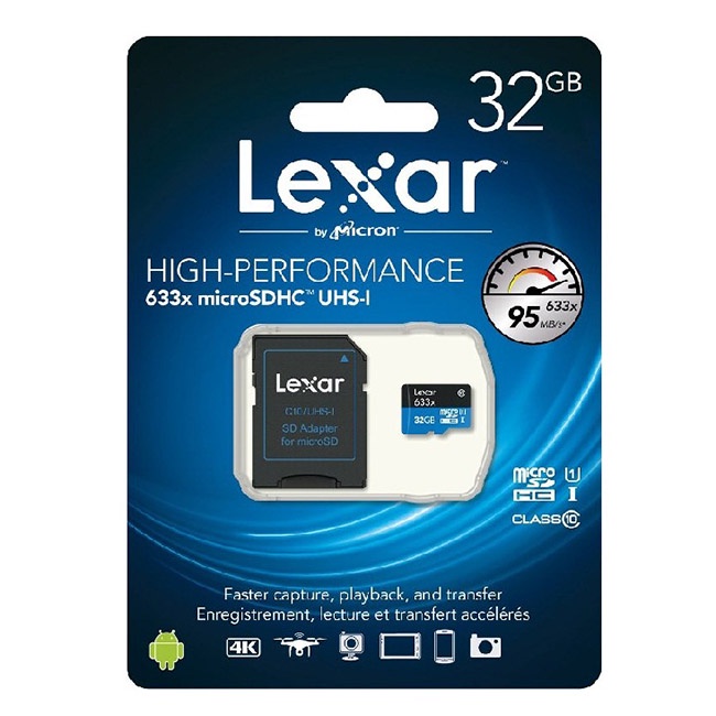 Thẻ nhớ LEXAR Chính hãng 32Gb-Chuyên dụng Camera ip, camera hành trình, Điện thoại