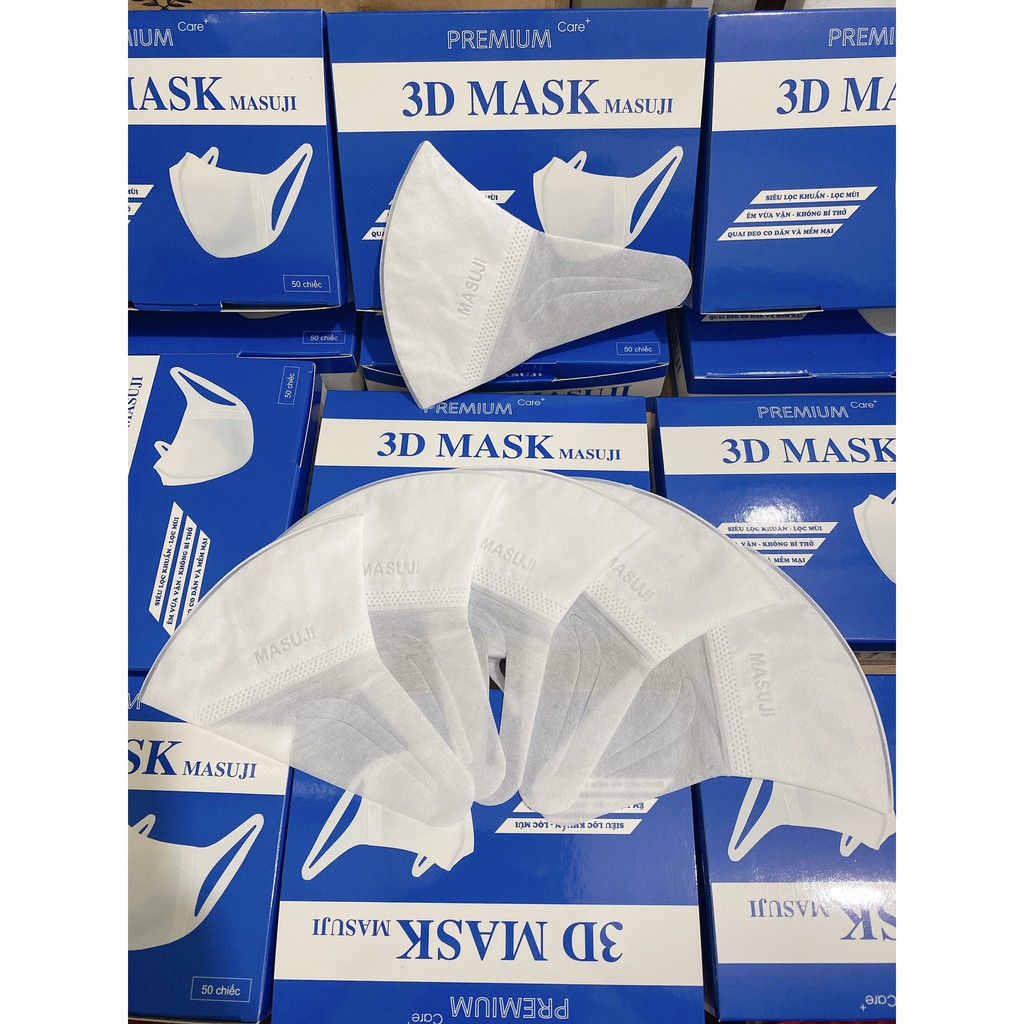 Hộp 50 chiếc Khẩu Trang 3D Mask Monji Kháng Khuẩn- 3D Monji công nghệ Nhật Bản