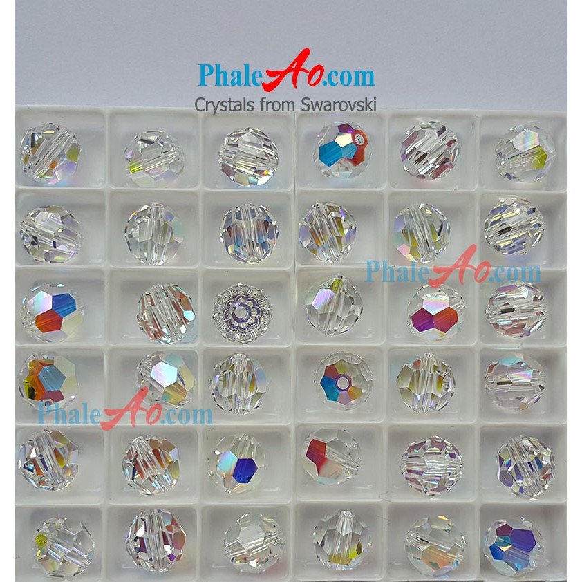 Pha lê Swarovski - 10 hạt tròn size 4,5,6,8mm crystal round bead PhaleAo