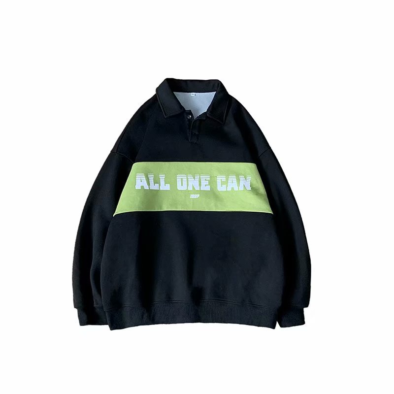 Áo nỉ cổ polo dáng rộng dài ghép vải 3 màu kiểu hàn quốc thời trang mùa xuân dễ phối đồ cho nam | BigBuy360 - bigbuy360.vn