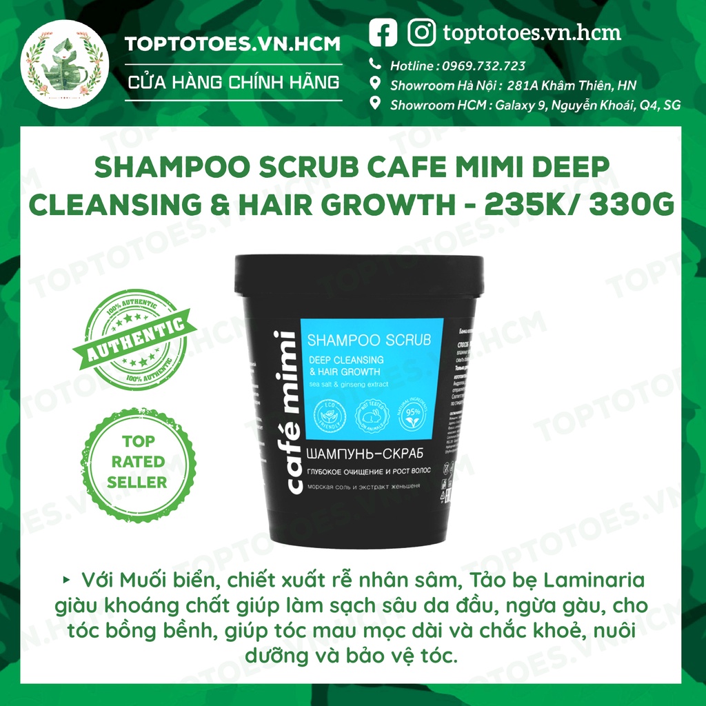 Dầu gội - Tẩy da chết da đầu Cafe Mimi Shampoo Scrub làm sạch sâu cho tóc tơi &amp; bồng bềnh, giảm gàu ngứa, kiềm dầu
