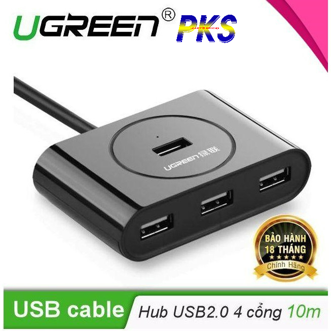 Bộ chia 4 cổng USB 2.0 10m Ugreen 20217 chính hãng