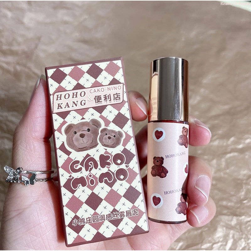 Son Kem Lì HOHOKANG Bear Dưỡng Ẩm Lâu Trôi Tone Đỏ Nâu