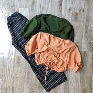 ÁO CROPTOP DÂY RÚT