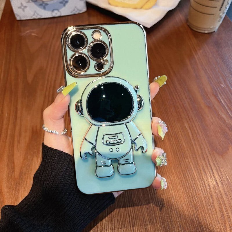 Ốp Điện Thoại Chống Sốc Mạ Điện in Hình Phi Hành Gia 3D Có Giá Đỡ Cho iPhone 14 14 plus 14 pro max 14 pro