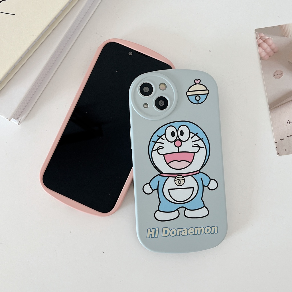 Ốp Điện Thoại Họa Tiết Hoạt Hình Kitty Và Doremon Dễ Thương Chống Sốc Cho Iphone