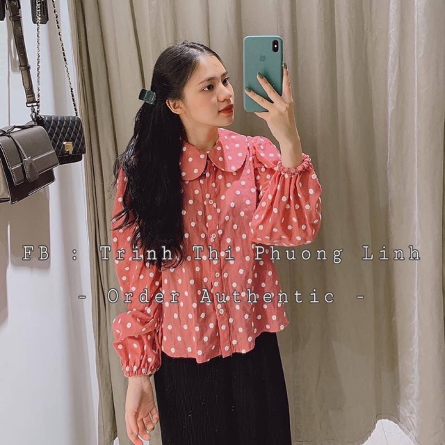 Áo Zr chấm bi hồng SALE