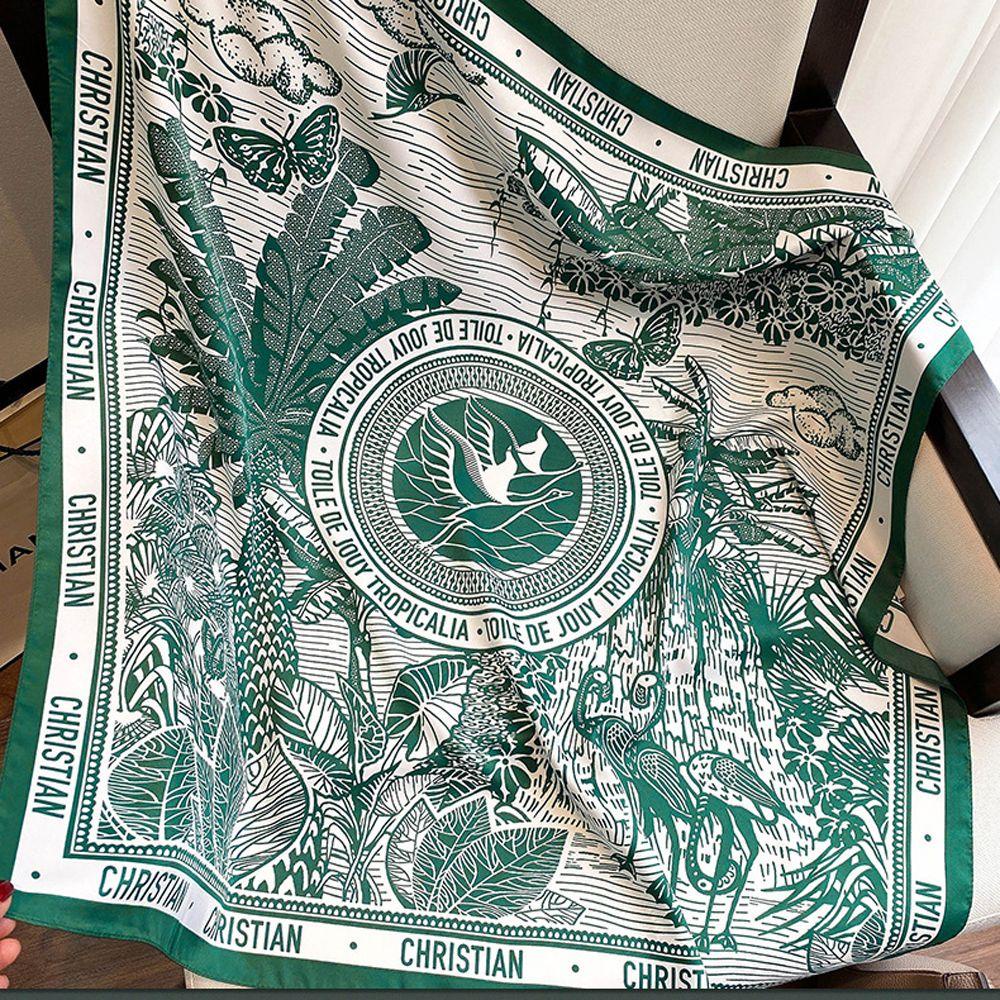 Khăn Choàng Lụa In Chữ Phong Cách Bohemian Sang Trọng