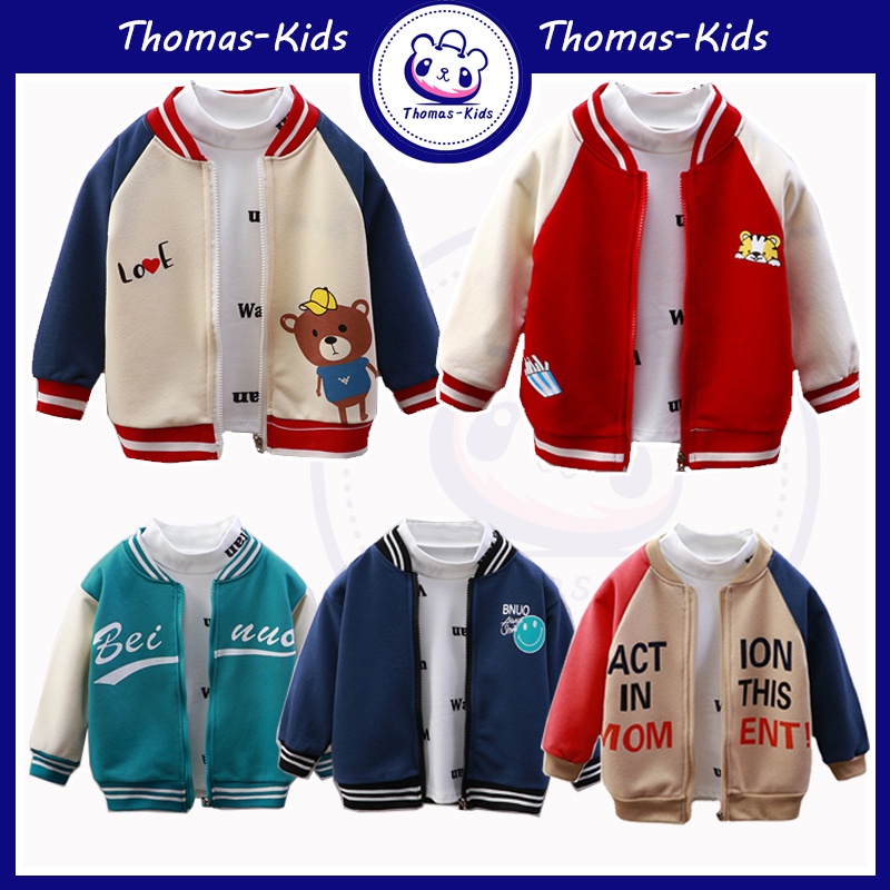 Áo Khoác Bóng Chày Vải Cotton Thời Trang Xuân Thu Cho Bé 1-9 Tuổi quần áo trẻ em