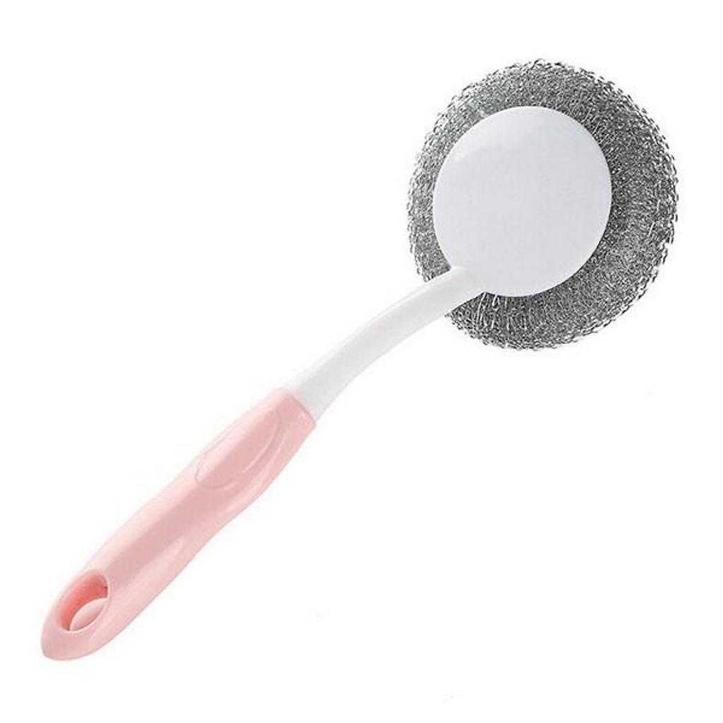 Cây Cộ Xoong Nồi Búi Sắt Có Cán Tay Cầm Dài Tiện Dụng, Thiết Kế Thông Minh Cán Tay Cầm Vừa Vặn Khi Cọ Rửa, Dễ Sử Dụng