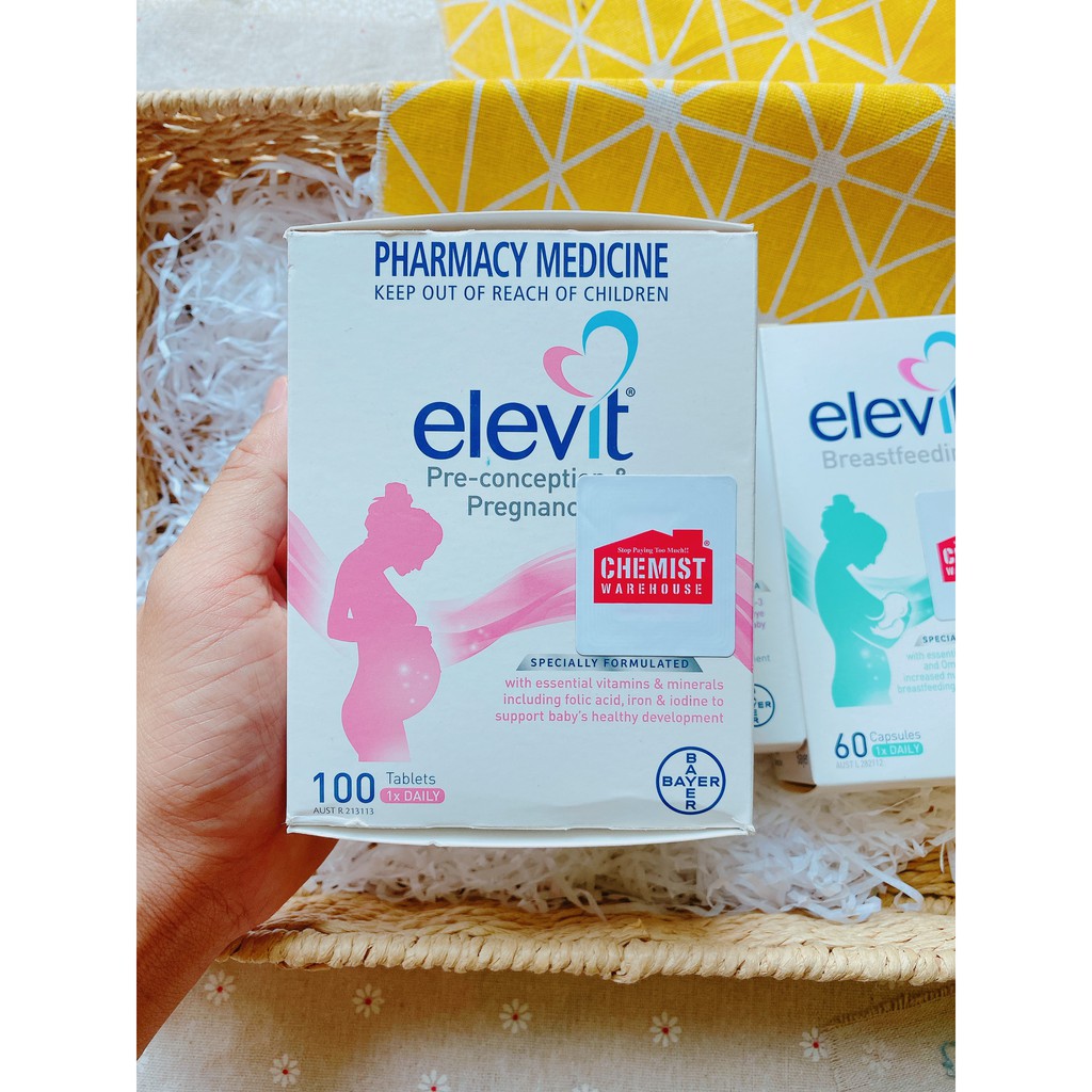 [Tem Chemist] ELEVIT BẦU Úc - Vitamin Tổng Hợp cho bà Bầu 100 viên - Date 2023