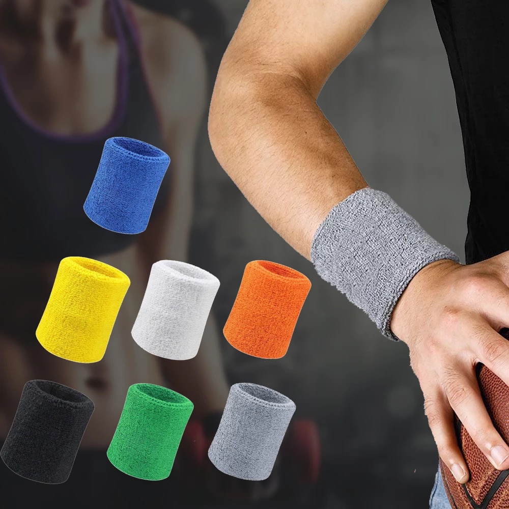 Băng Đeo Cổ Tay Thể Thao Thấm Hút Mồ Hôi Bằng Cotton Polyester Cho Nam Nữ