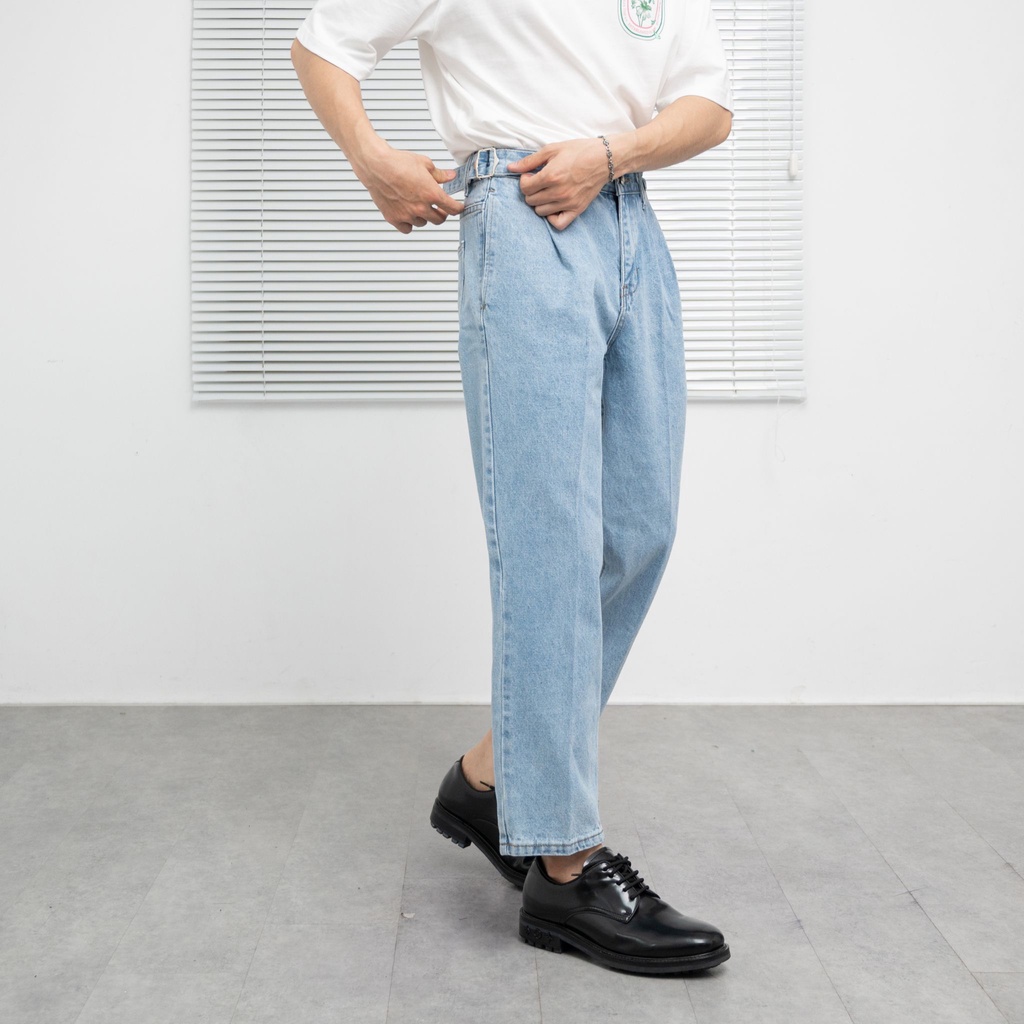 Quần Jeans xanh 2 màu dáng Baggy Selected Island