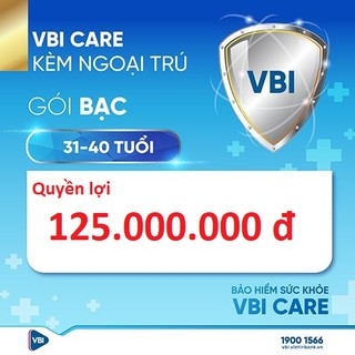 TOÀN QUỐC [E-Voucher] Bảo hiểm sức khỏe - Gói BẠC kèm NGOẠI TRÚ (31-40 tuổi)  VBI - VIETINBANK