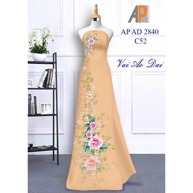 Vải áo dài hoa Hồng