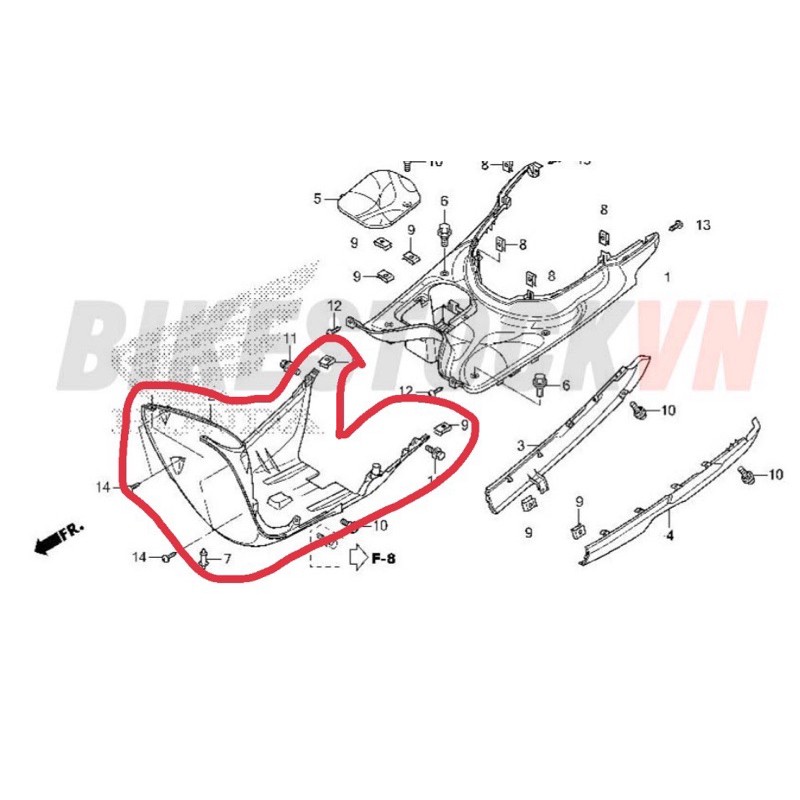 Chắn bùn sàn trước xe Scoopy 2017-2019