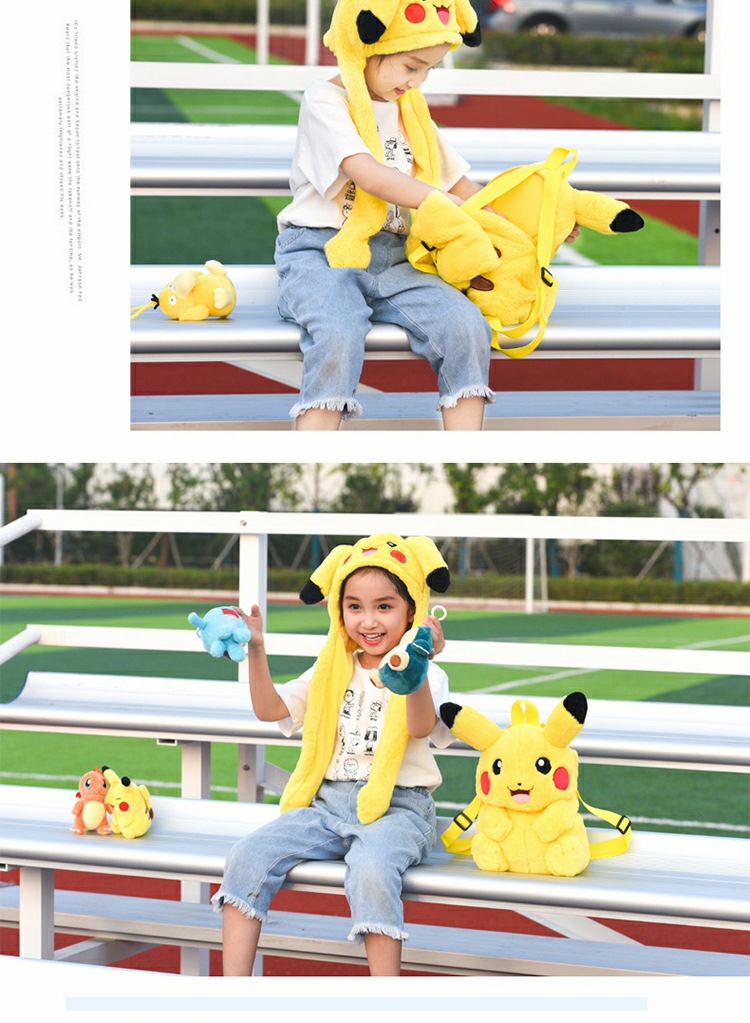 Nón bông/balo bông hình Pokémon Pikachu dễ thương