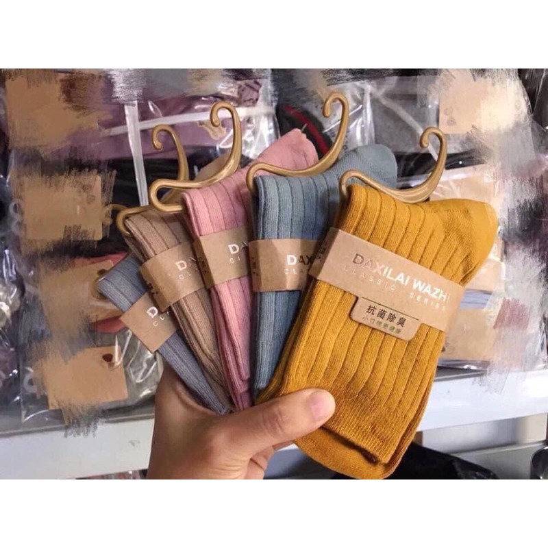 Set 10 tất len cao cổ dệt tay Tianyi