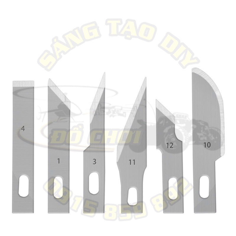 Dao khắc trổ kỹ thuật có 6 lưỡi phụ đi kèm - Chuyên dụng cắt tỉa đồ thủ công, mô hình DIY