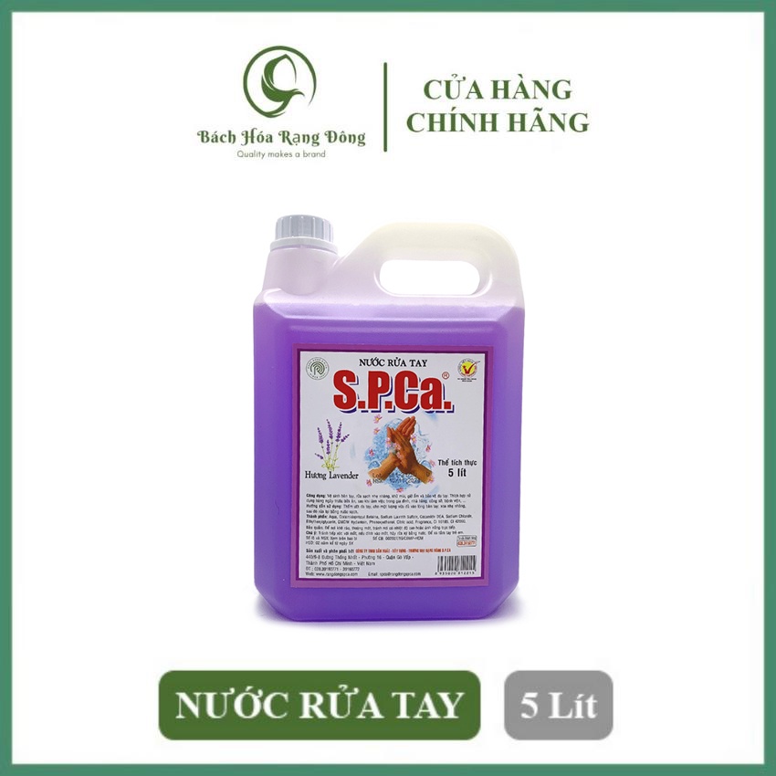 Nước Rửa Tay Tạo Bọt Can 5 lít SPCa  Xà Phòng Rửa Tay Rửa Sạch Khuẩn 99,9% Dưỡng Ẩm Bảo Vệ Da Tay