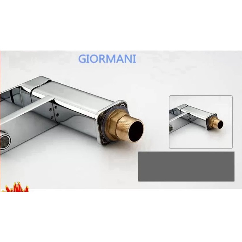 Vòi rửa mặt, vòi lavabo nóng lạnh Vuông bóng rẻ bền đẹp LVB01