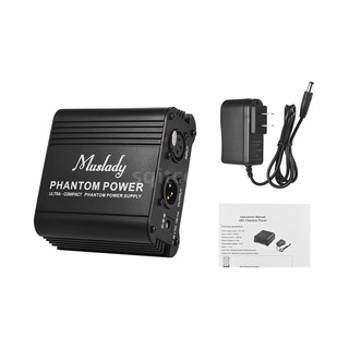 SQC Muslady Ultra-compact Microphone +48V Phantom Power Supply with XLR Input & Output for Condenser Microphone Studio M