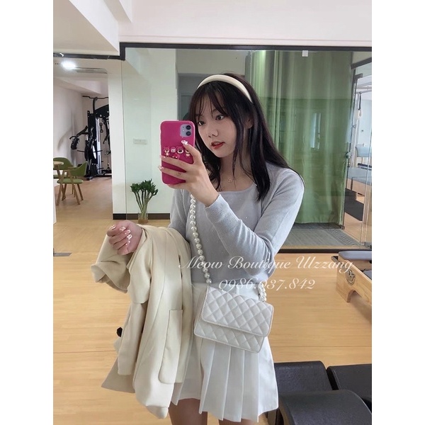 Chân váy Thome Browne cạp cao xếp ly mẫu mới siêu xinh tôn dáng ulzzang kèm ảnh thật