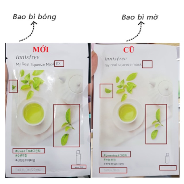 [MẪU MỚI] Mặt nạ giấy innisfree My Real Squeeze Mask Ex (Date 2022)