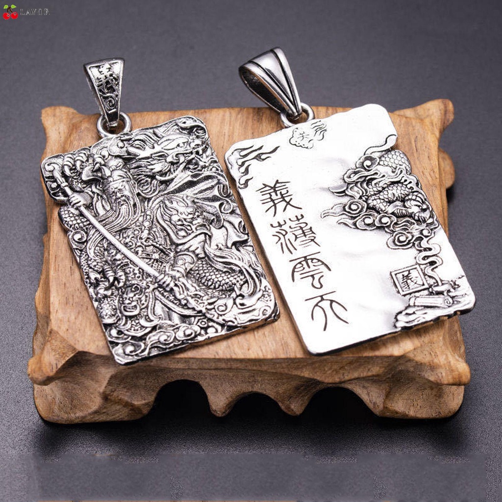 Vòng cổ Mặt Hình Quan Công Kim Loại Cá Tính Cho Nam