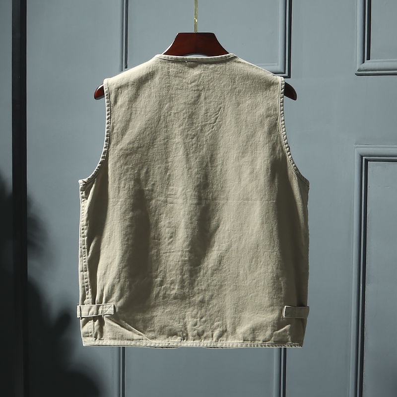 Áo Khoác Ghi Lê Có Nhiều Túi Phong Cách Nhật Bản Thời Trang Cá Tính