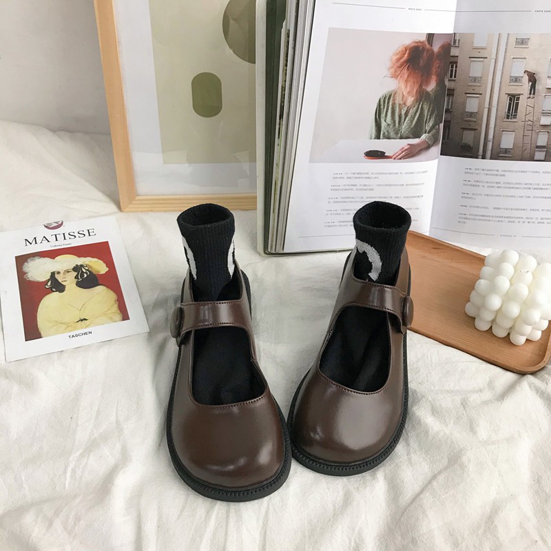 Giày Mary Jane quai dính gót 3cm