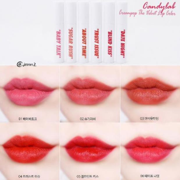 ✅ (HÀNG CHUẨN AUTHENTIC) Son Kem Siêu Lì Candy Lab Cream Pop The Velvet Lip Color