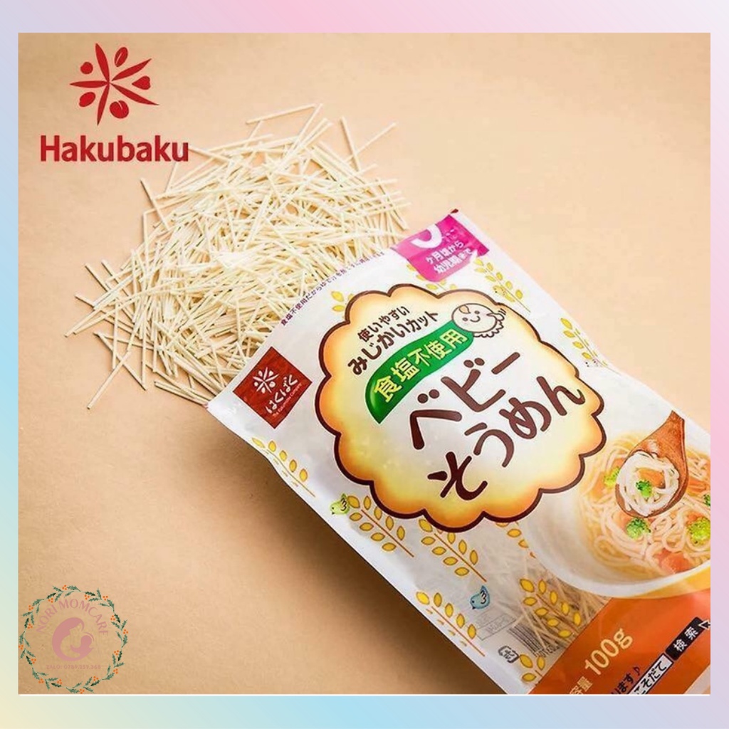 Mì Somen, Udon, Spagetti tách muối Hakubaku Nhật cho bé 6m-7m-9m ăn dặm