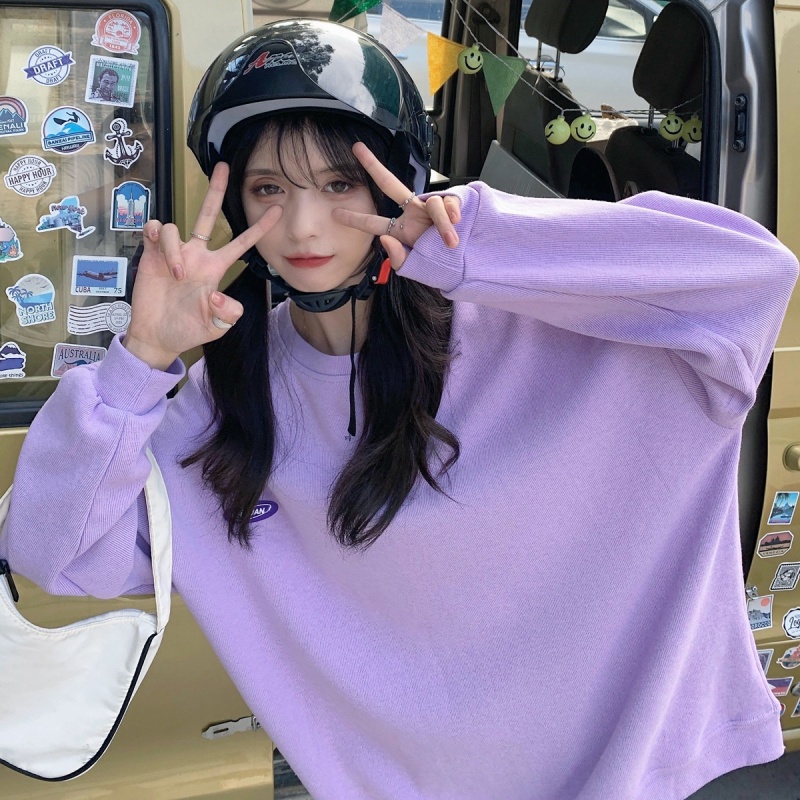 SUXI Áo Sweater Tay Dài Cổ Tròn Thời Trang Mùa Thu Hàn Quốc Cho Nữ