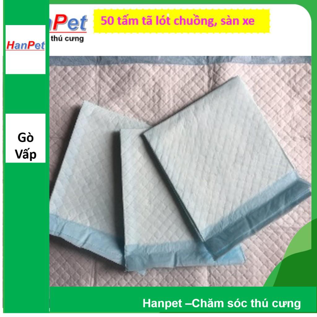 Hanpet.GV- 100 miếng tã lót khay vệ sinh nhỏ 33x45cm dùng lót chuồng chó và lót sàn xe- (- 393a)