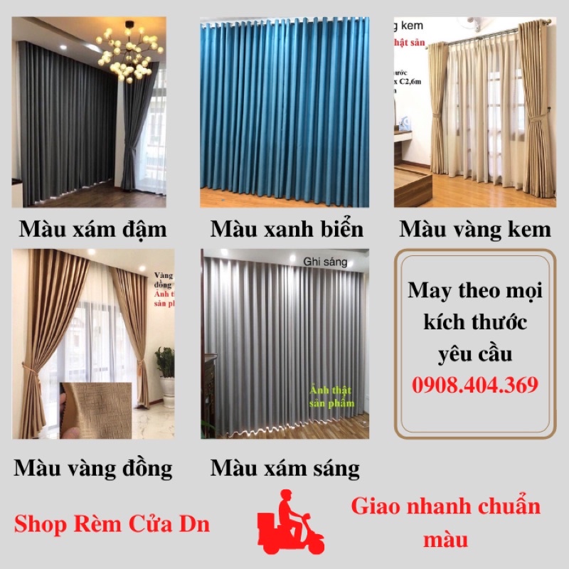 Rèm cửa sổ chống nắng 99%,rèm cửa chống nắng giá cực rẻ,siêu đẹp may sẳn nhiều màu tặng kèm dây vén xịn.