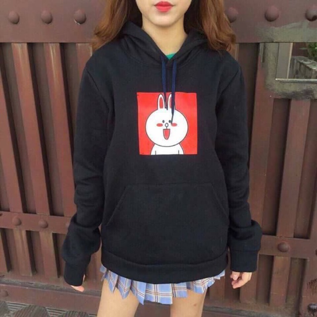 (Ảnh thật) Hoodie nỉ in nhiệt (35-70kg). thỏ cony