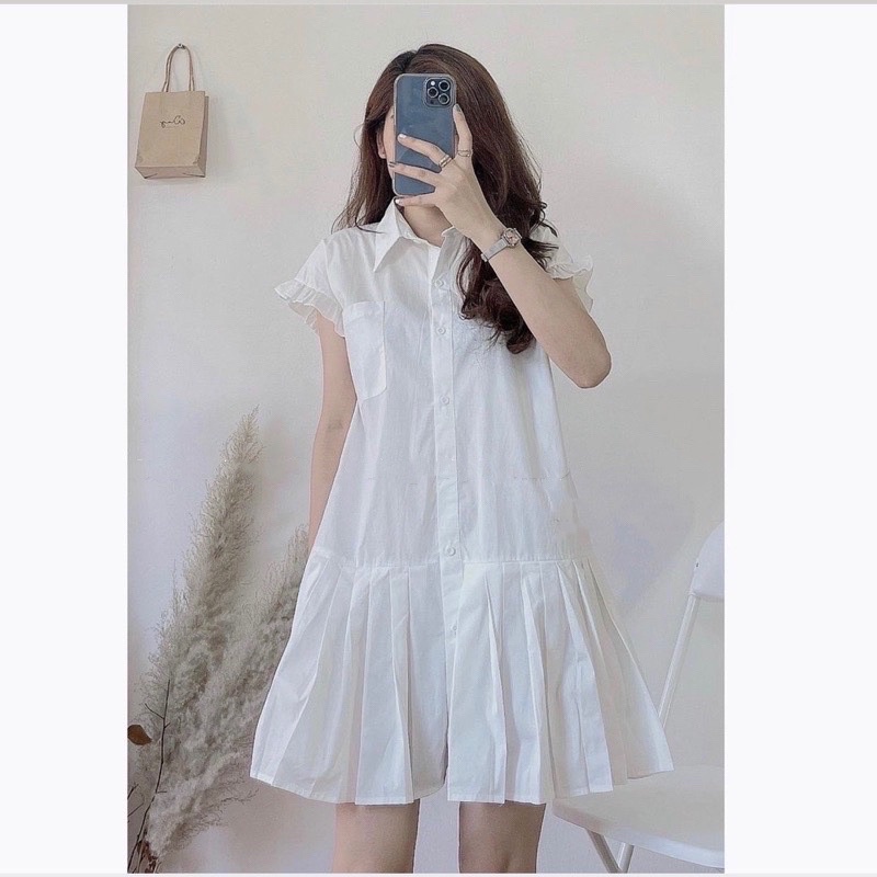 Váy sơmi thiết kế ĐUÔI CÁ phong cách Hàn Quốc (video/sẵn) | BigBuy360 - bigbuy360.vn