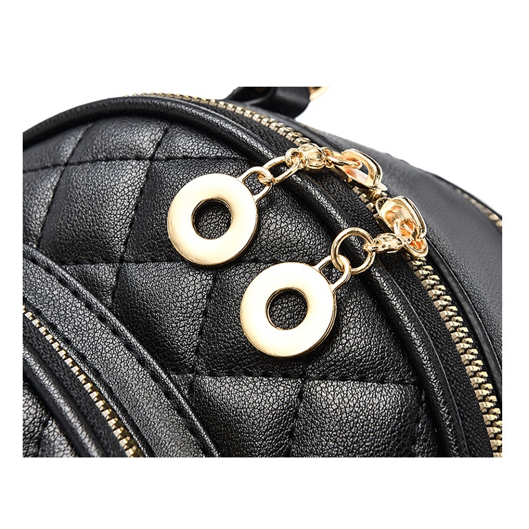 Balo CHUWANGLIN bằng da mini phối tua rua thời trang cho nữ