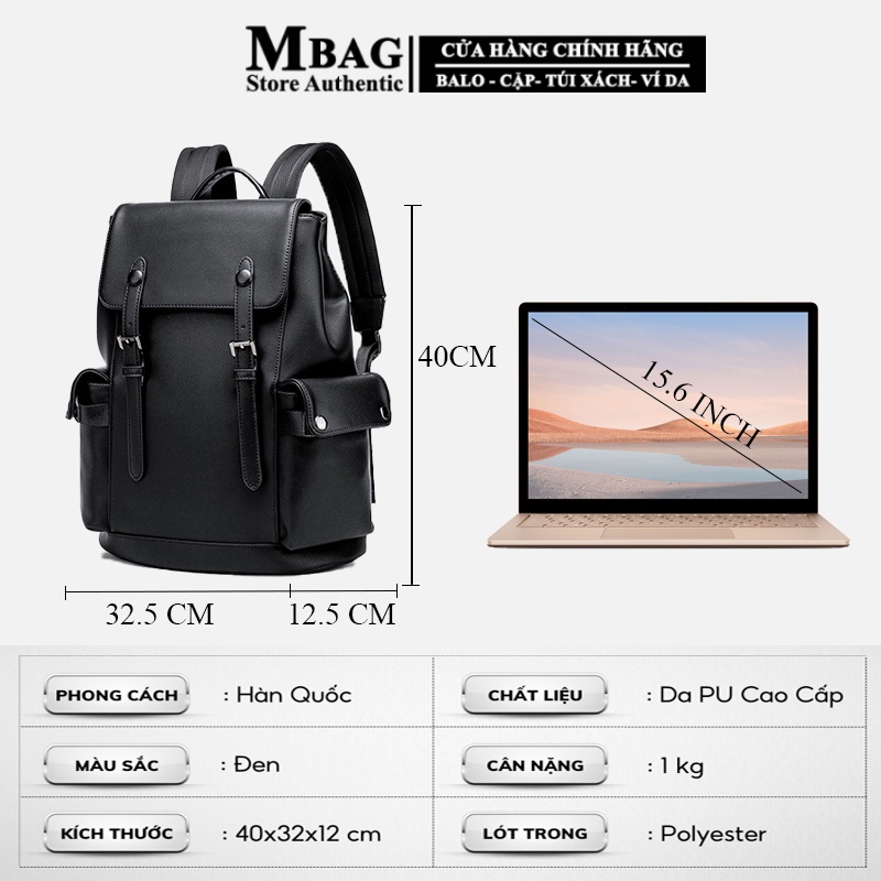 Balo nam, Balo da thời trang MFashion MF366 da cao cấp, chống thấm nước, size lớn