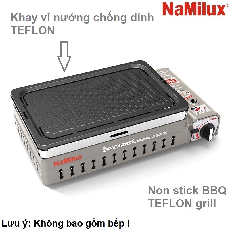 Vỉ khay nướng BBQ Namilux telfon dùng cho bếp đa năng 2in1