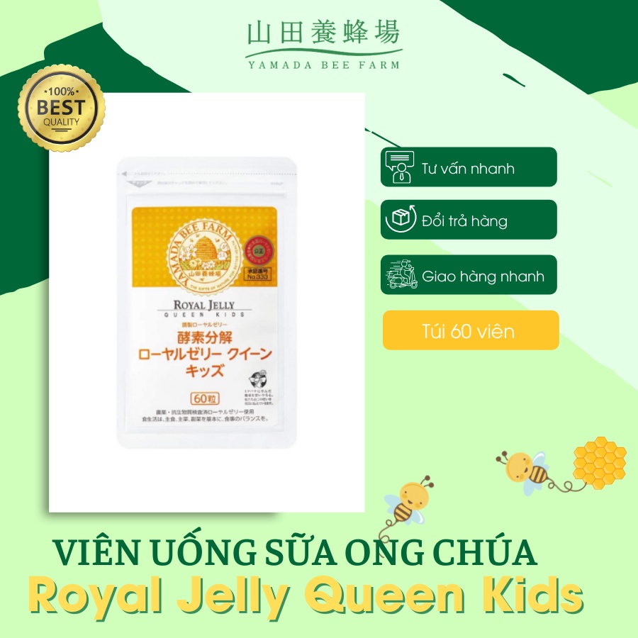 Viên uống sữa ong chúa Royal Jelly Queen Kids (túi 60 viên)
