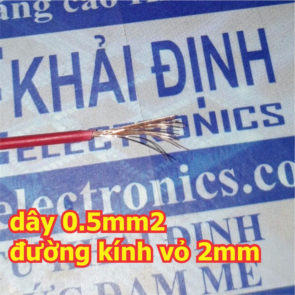 Dây điện đơn RV 0,5mm  có 6 màu đỏ/đen/lục/trắng/dương/vàng kde1679