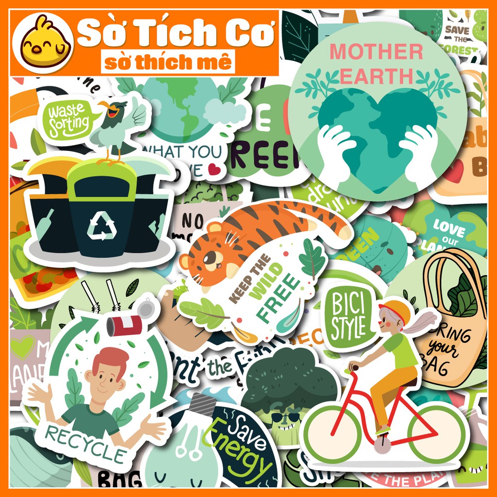 Save the Earth dán điện thoại, laptop, mũ bảo hiểm, guitar, vali MSP: T04