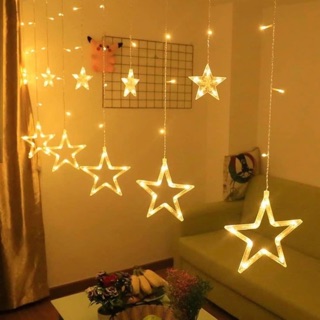 [12 sợi nháy & đứng yên] ⭐️Đèn rèm sao rơi lung linh ấm áp trang trí phòng ngủ trang trí quán cafe cực đẹp⭐️